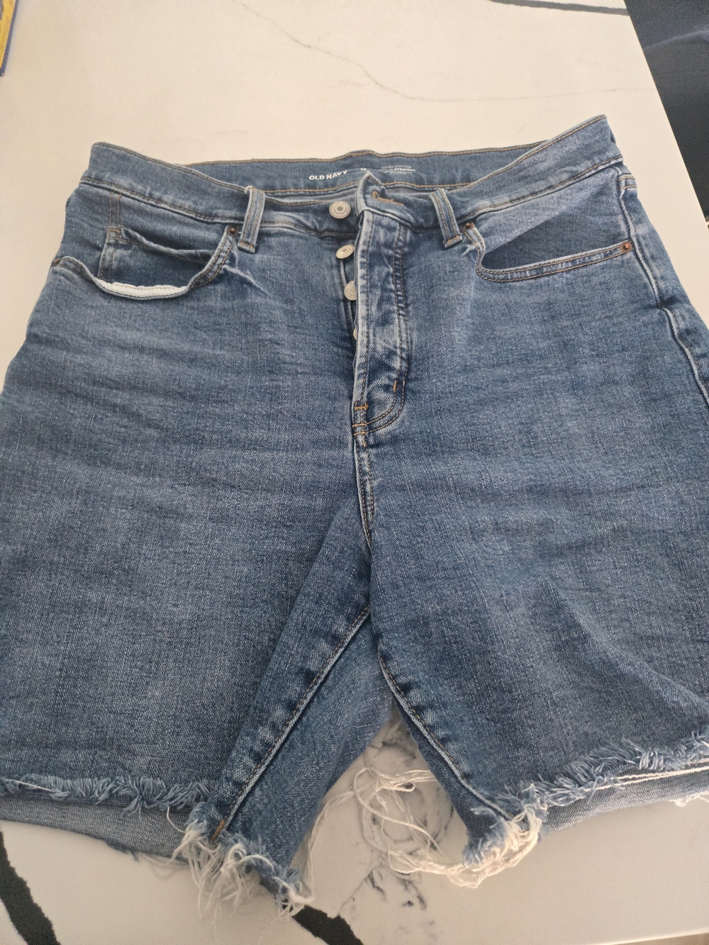 Old Navy Extra High-Rise Button-Fly Denim Shorts - Medium Blue